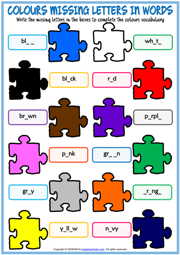 Colours ESL Vocabulary Worksheets